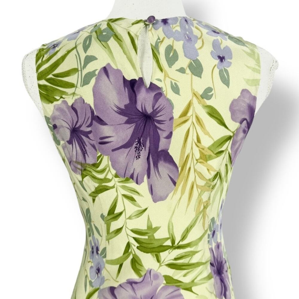 Vintage Chelsea & Violet Floral Beaded 100% Silk Slip Dress Women's Small - Picture 10 of 16